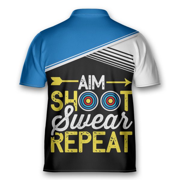Personalized Shoot Sweat Repeat Shooter Archery Jersey Zipper Shirt