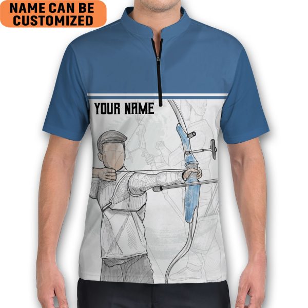 Personalized 3D Unisex Archery Team Player Uniform Shooter Archery Jersey Zipper Shirt