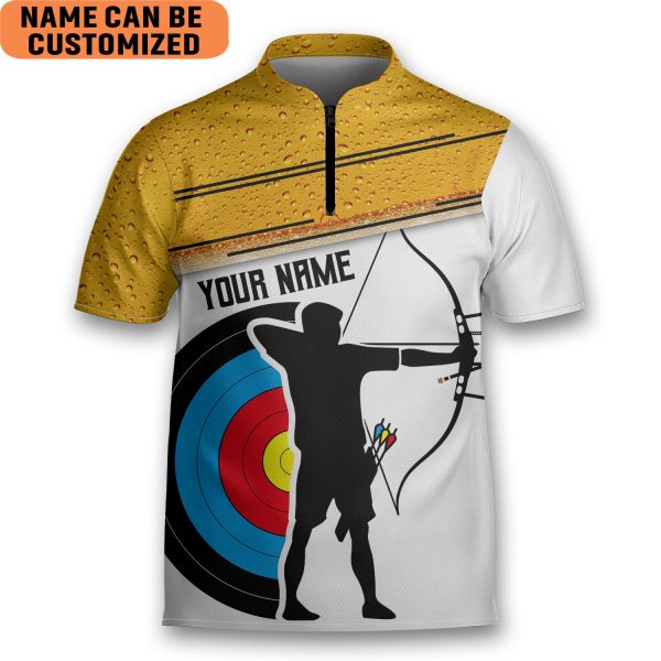 Personalized Love Archery And Beer Shooter Archery Jersey Zipper Shirt