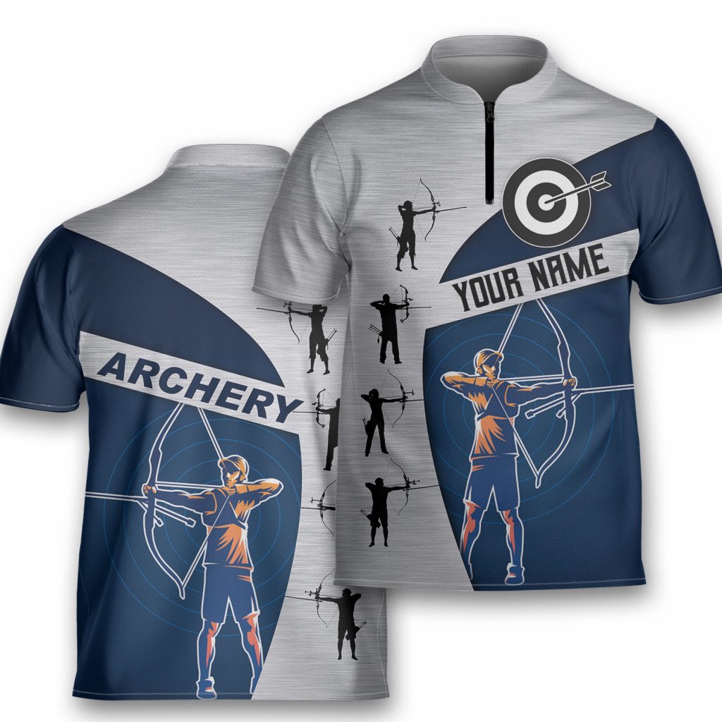 Personalized 3D Unisex Archery Team Player Uniform Shooter Archery Jersey Zipper Shirt