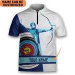 Personalized Archery U.S Flag 3D Team Shooter Archery Jersey Zipper Shirt