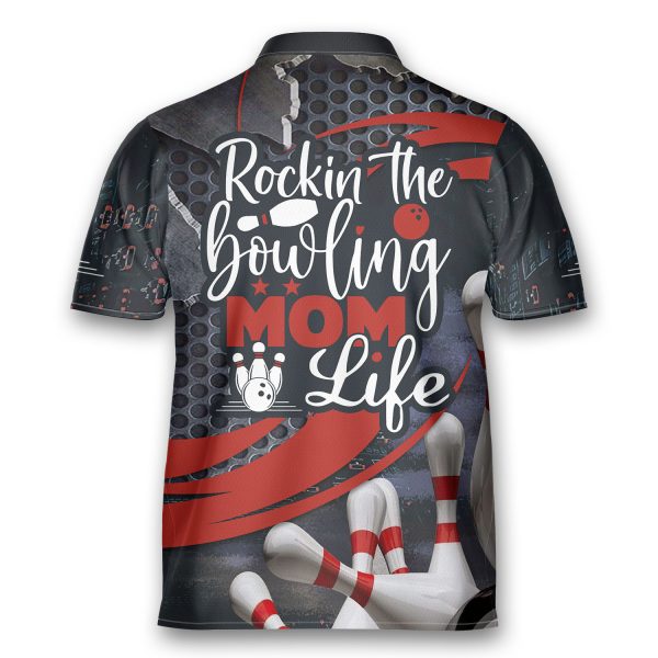 Rocking The Bowling Mom Life Game Team Bowling Jersey Zipper Shirt