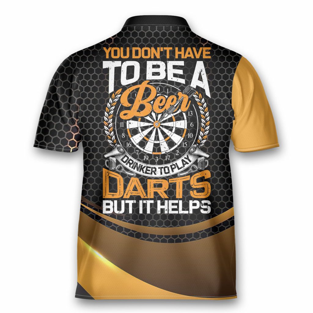 Beer Drinker To Play Darts But It Helps Shooter Archery Jersey Zipper Shirt