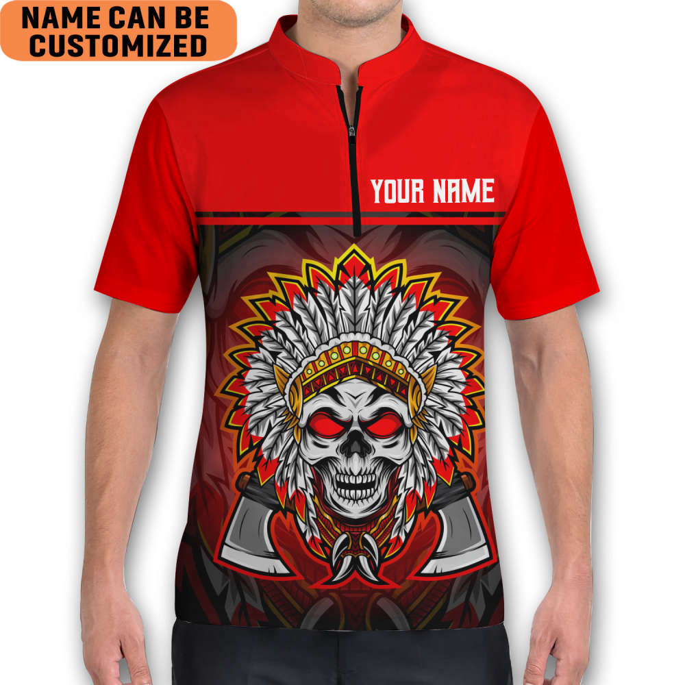 Cutsom Native Chief Tribal Trail Of Tear In Black Native American All Over Printed Polo Shirt
