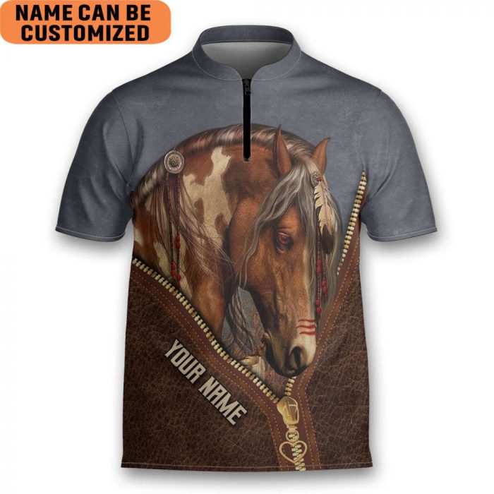 Native American Horse Feather Bolwing Jersey With Zip Can Custom Religious Gift