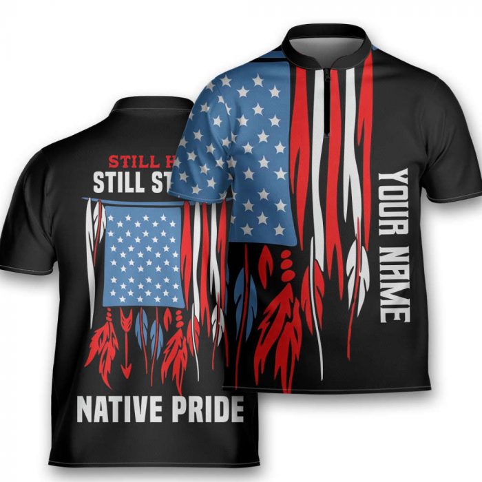 Personalized Name Native American Still Here Still Strong Native Pride Bolwing Jersey