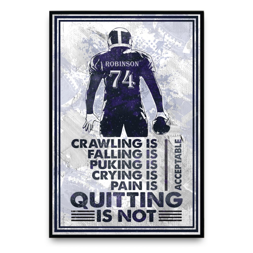 American Football Crawling Is Acceptable Custom Poster Custom Name Football Wallart