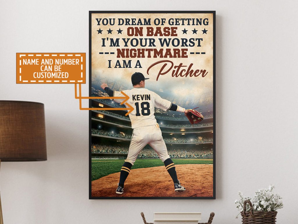 Personalized Baseball Game Poster Never Let Fear Of Striking Out Playing Game Wallart