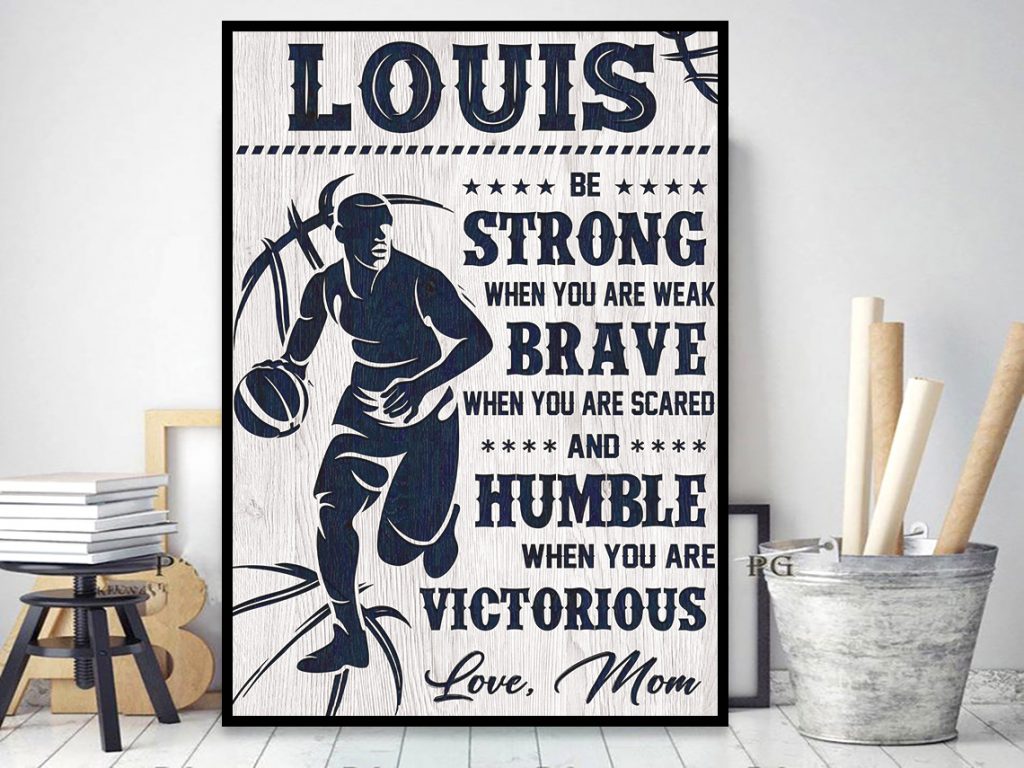 Personalized Basketball Son From Mom, Be Strong When You Are Weak, Basketball Player Son