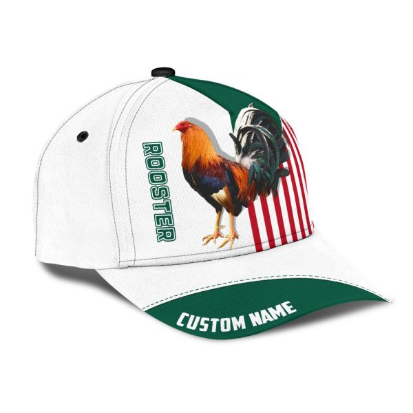Custom Name Rooster Mexico Printed Baseball Cap Hat Classic Cap For Chicken Lover