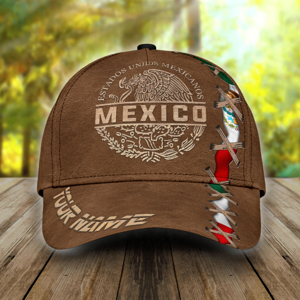Customized Name 3D Printed Unisex Mexico Classic Cap Mexican Baseball Hat Summer Gift