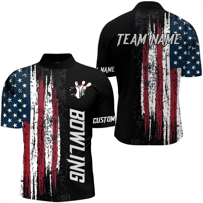 Custom Patriotic Bowling Jersey For Team  Gift For Dad Men Bowling Lovers