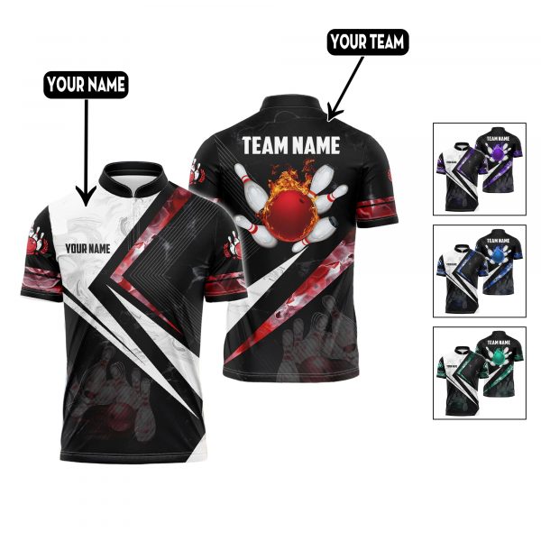 Personalized New Style Flame 3D Bowling Jersey Shirt For Team Bowler Gift