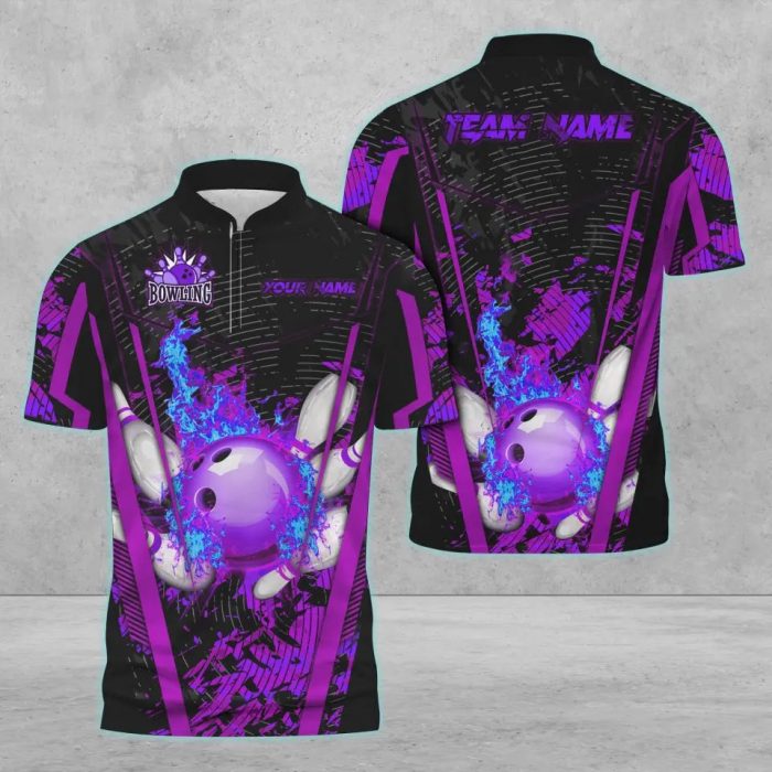 Personalized Flame Bowling Jerseys For Team – Shirt For Bowling Lover