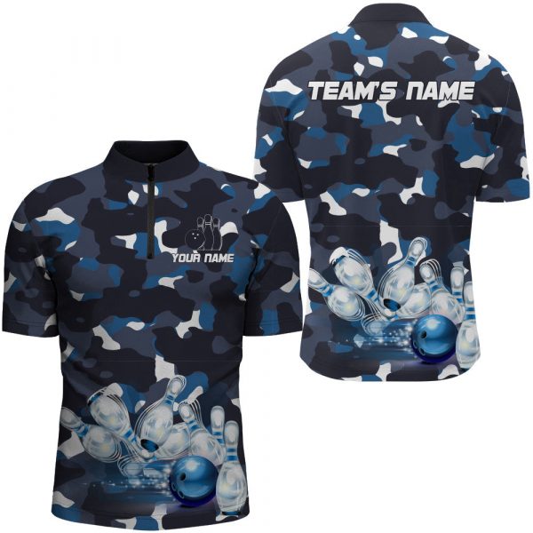 Personalized Camo Bowling Jersey For Team Gift for Bowling Lovers