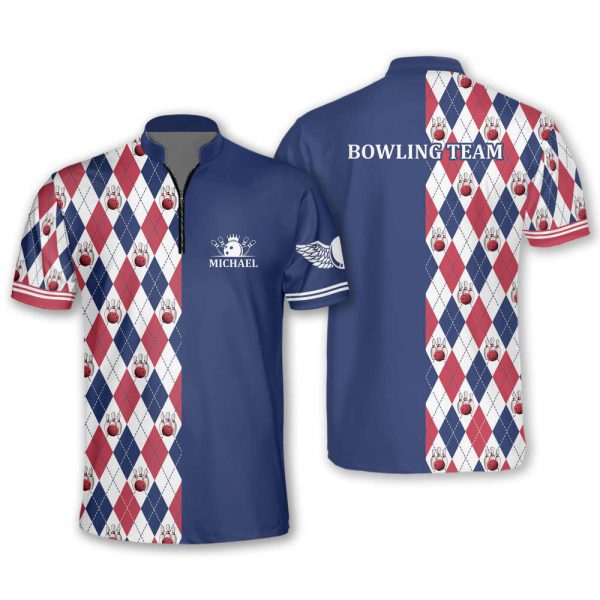 Personalized Patriotic Bowling Jersey Men Women Gift for Bowling Lovers