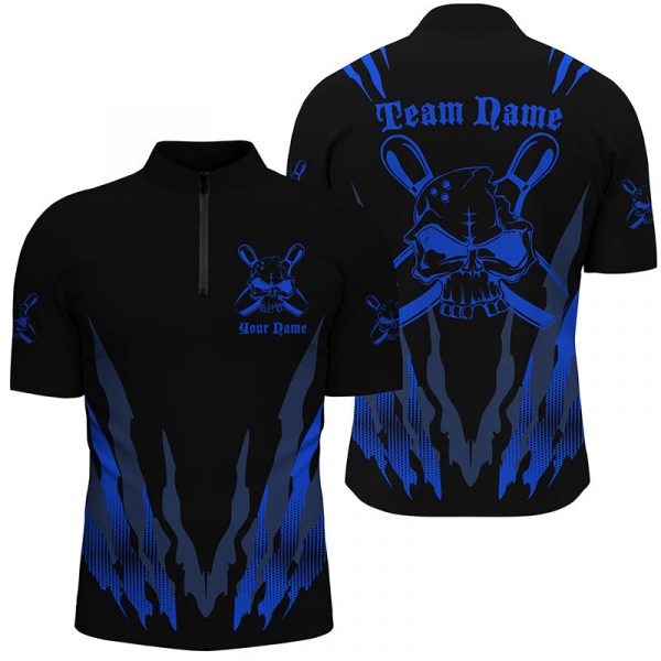 Personalized Skull Bowling Jersey For Team and Men Dad Bowling Lover