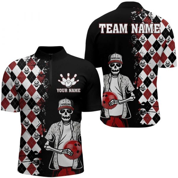 Personalized Skull Bowling Jersey For Team Gift for Bowling Lovers