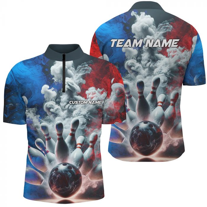 Custom Smoke Unisex Bowling Shirts For Bowling Team, Strike Bowling Jerseys For Men And Women  Gift For Bowler Bowling Player