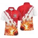 Red Flame Strike Bowling Custom Team Shirts – Stylish Bowlers Outfit for Men & Women Team Jersey