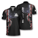 Us Flag Smoke Custom Bowling Jerseys for Men, Uniform Shirt for Bowling Team, Bowler Gift for Bowler Bowling Player