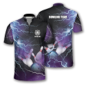 Bowling Strike Thunder Lightning Custom Bowling Jerseys for Men, Uniform Shirt for Bowling Team Gift for Bowler Bowling Player