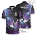 Bowling Strike Thunder Lightning Custom Bowling Jerseys for Men, Uniform Shirt for Bowling Team Gift for Bowler Bowling Player