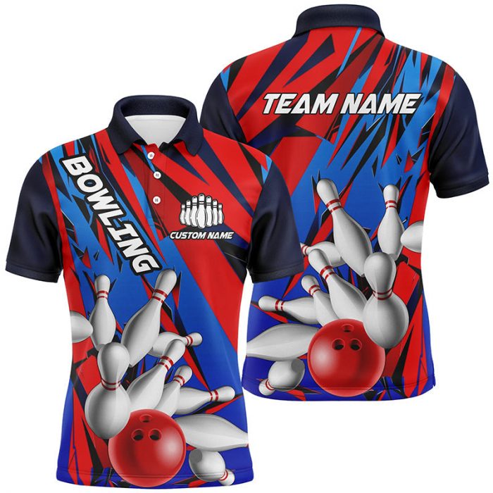 Custom Blue &Amp; Red Bowling Team Shirts – Patriotic Unisex Tournament Jerseys