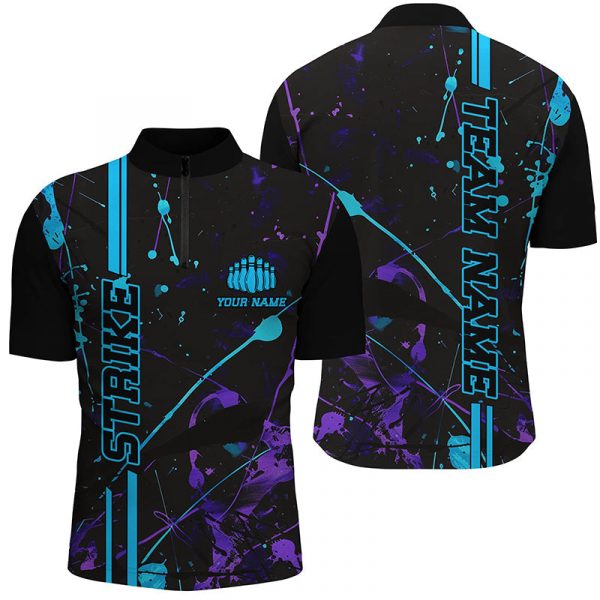 Stylish Blue & Purple Bowling Shirts for Men & Women Custom Camo Team Jerseys