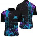 Strike in Style Custom Blue & Purple Bowling Shirts for Men & Women Camo Bowling Team Jerseys