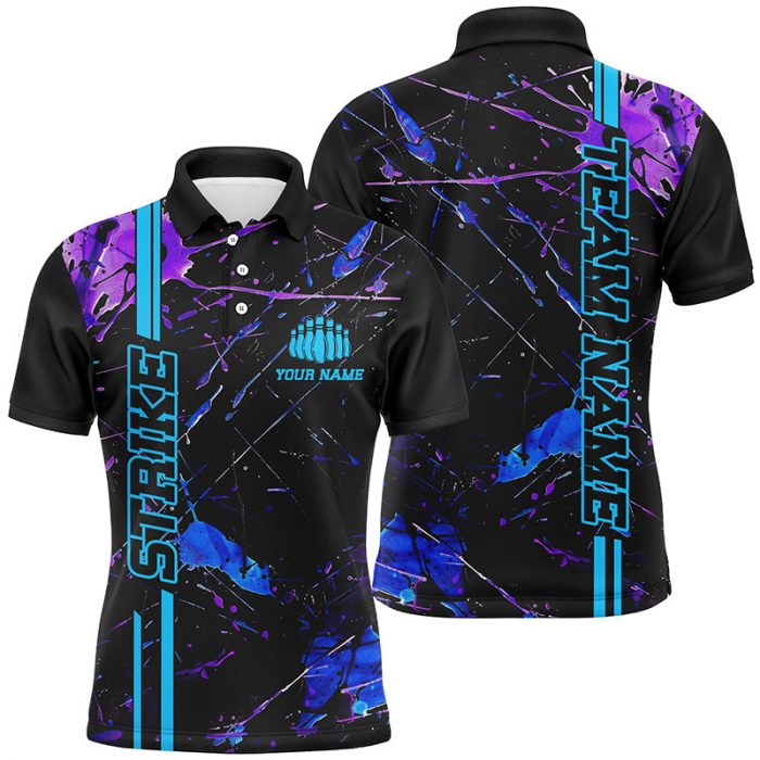 Stylish Blue &Amp; Purple Bowling Shirts For Men &Amp; Women Custom Camo Team Jerseys