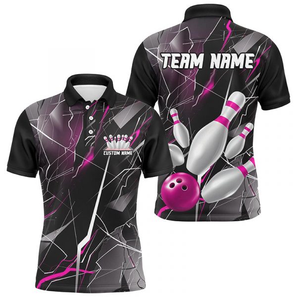 Strike in Style with Pink Thunder Custom Bowling Team Shirts for Men and Women – Lightning Jerseys