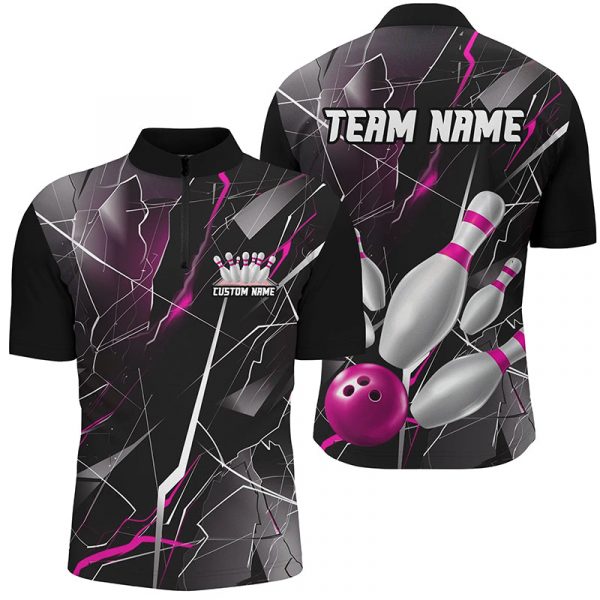 Strike in Style Custom Blue & Purple Bowling Shirts for Men & Women Camo Bowling Team Jerseys