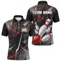 Strike in Style with Red Thunder Lightning Custom Bowling Team Shirts – Perfect Fit for Men and Women!