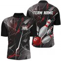 Strike in Style with Red Thunder Lightning Custom Bowling Team Shirts – Perfect Fit for Men and Women!