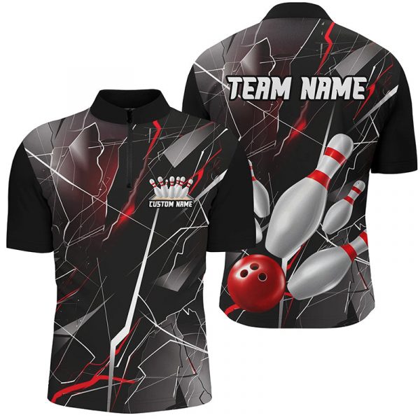 Strike in Style with Blue Thunder Lightning Custom Bowling Team Shirts for Men and Women – High-Quality Bowling Jerseys