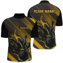 Premium Black And Gold Custom Bowling Team Shirts – Men and Women Tournament Jerseys