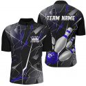 Strike in Style with Blue Thunder Lightning Custom Bowling Team Shirts for Men and Women – High-Quality Bowling Jerseys