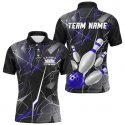 Strike in Style with Blue Thunder Lightning Custom Bowling Team Shirts for Men and Women – High-Quality Bowling Jerseys