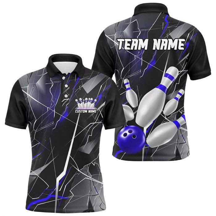 Strike In Style With Blue Thunder Lightning Custom Bowling Team Shirts For Men And Women – High-Quality Bowling Jerseys