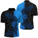 Custom Black And Blue Unisex Bowling Tournament Team Shirts – Stand Out with Bowling Ball And Wings Jerseys