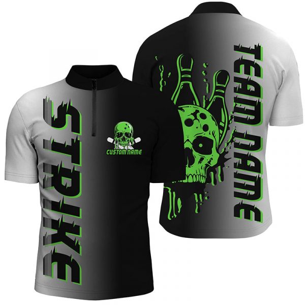 Custom Strike Bowling Team Shirts Stylish Skull Jerseys for Men & Women Team Name Red