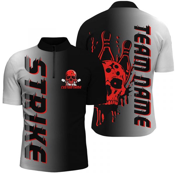 Shop Custom Strike Bowling Team Shirts – Green Skull Jerseys for Men & Women Team Name Included