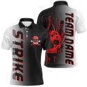 Custom Strike Bowling Team Shirts Stylish Skull Jerseys for Men & Women Team Name Red