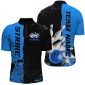 Custom Black And Blue Strike Bowling Team Shirts – Stylish Jerseys for Men & Women Bowlers