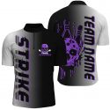 Custom Skull Bowling Jerseys for Men and Women Purple Team Shirts with Name