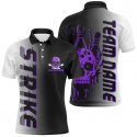 Custom Skull Bowling Jerseys for Men and Women Purple Team Shirts with Name