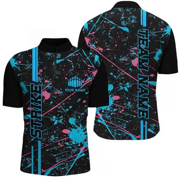 Custom Black and Blue Bowling Team Shirts for Men and Women – Premium Bowling League Jerseys