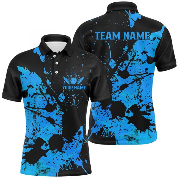 Custom Black and Blue Bowling Team Shirts for Men and Women – Premium Bowling League Jerseys