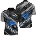 Custom Team Shirts for Men & Women – Black & Blue Flame Bowling Ball Jerseys